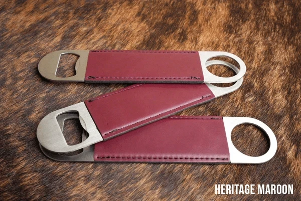 Heritage Maroon leatherette bottle opener