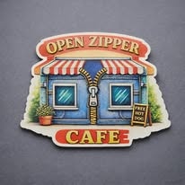 Open Zipper Cafe (Die-Cut)