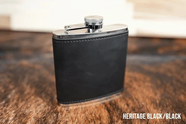 Heritage Black / Black leatherette flask