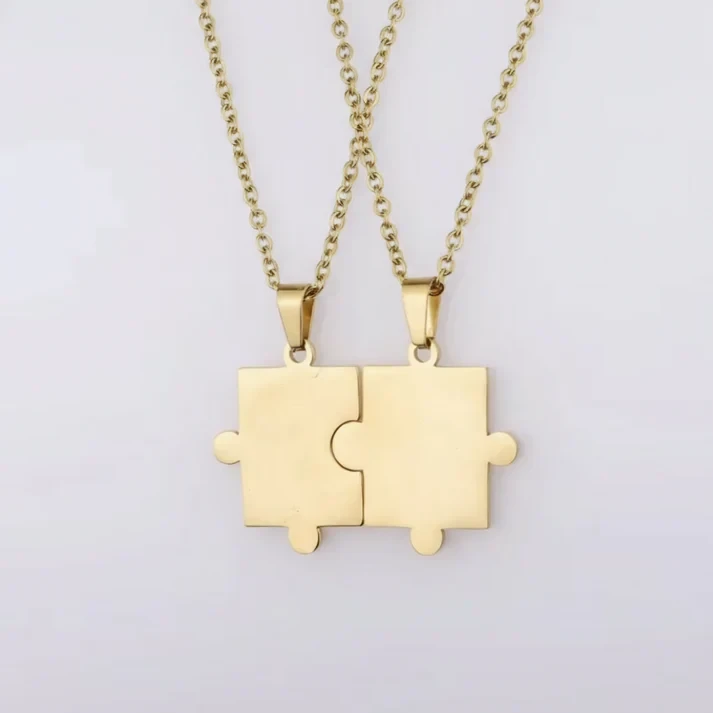 Gold Puzzle Piece Necklaces
