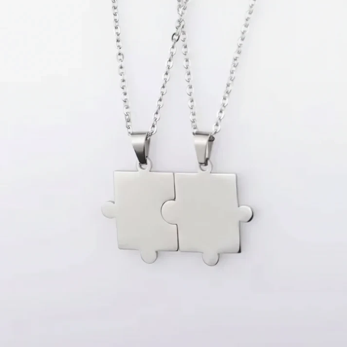 Silver Puzzle Piece Necklaces