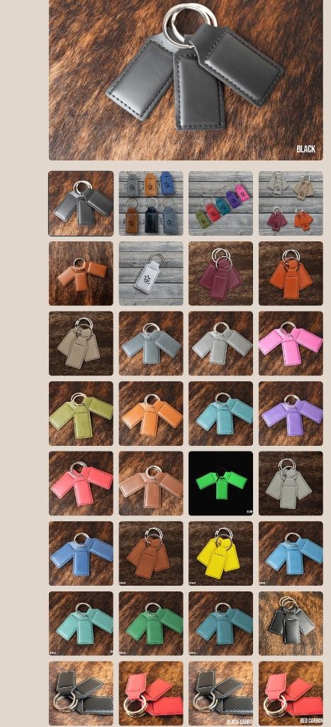 Leatherette key chains — color catalog page 1
