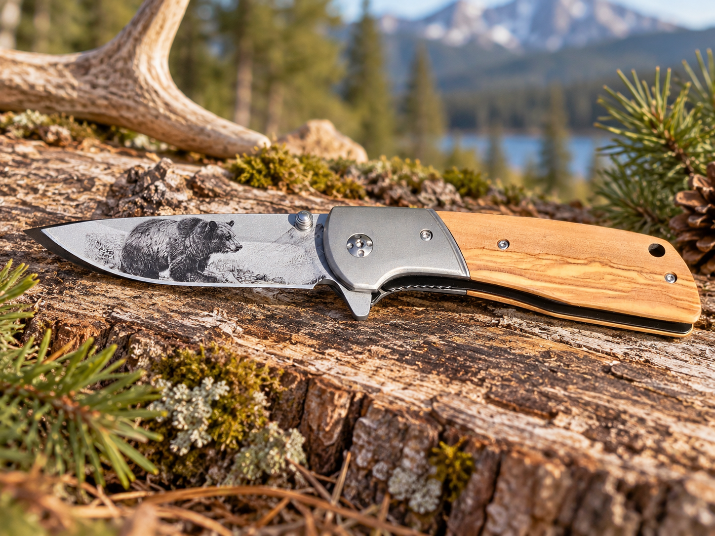 Bear Engraved Mountain