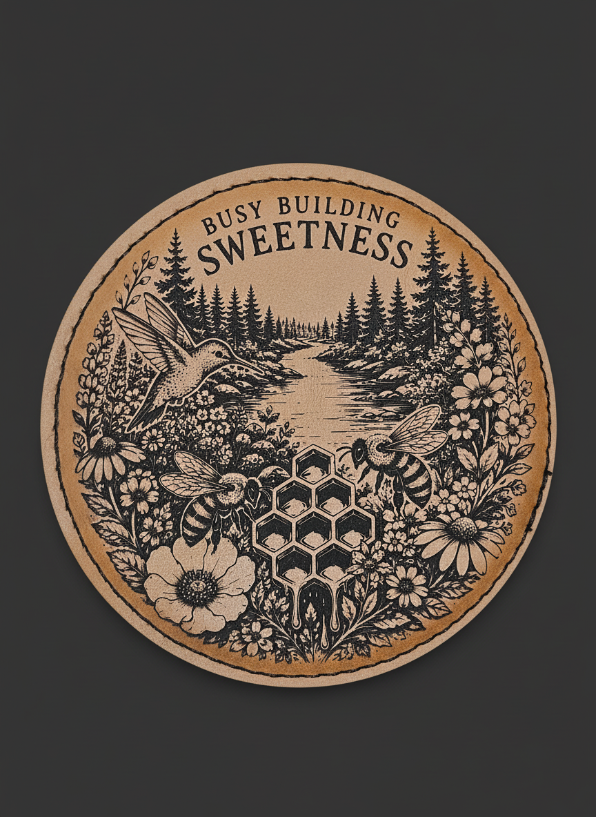 Busy Building Sweetness Coaster — Tan (Sunflower)