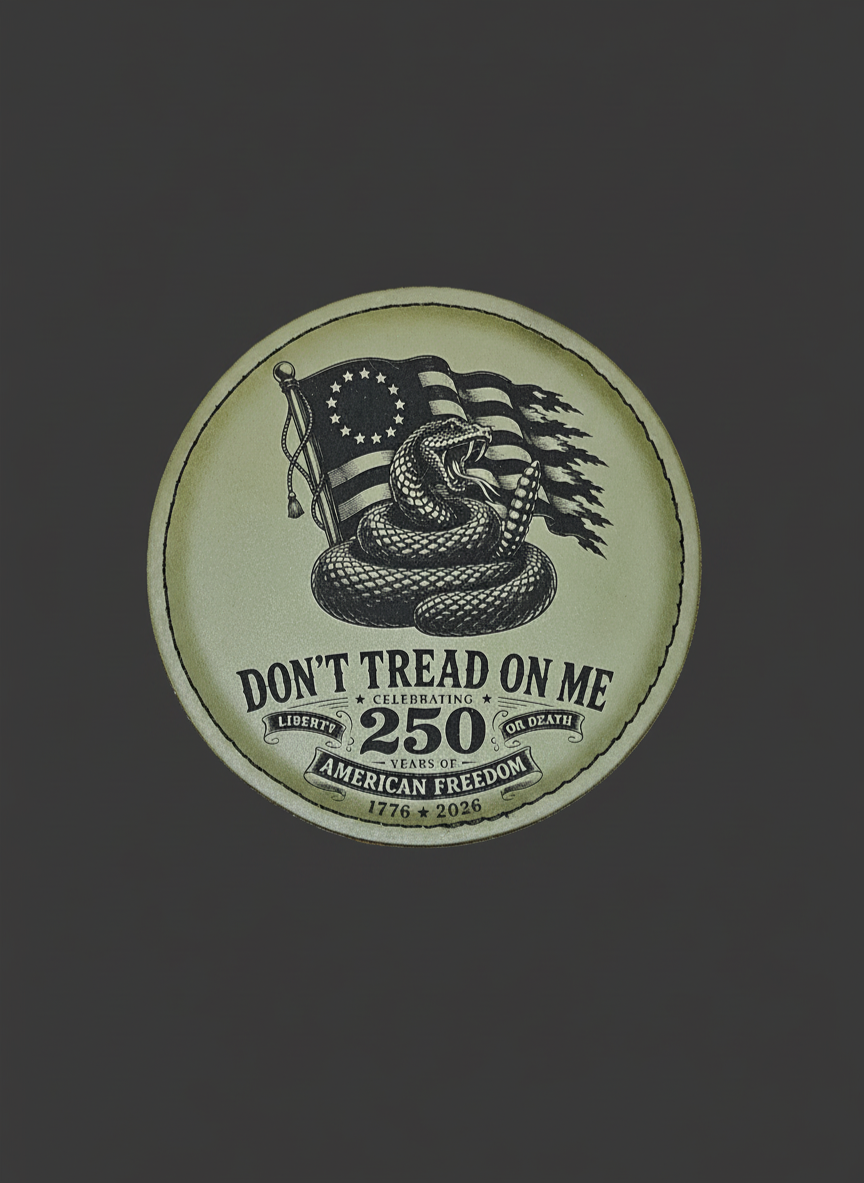 Don't Tread On Me 250 Coaster — Olive