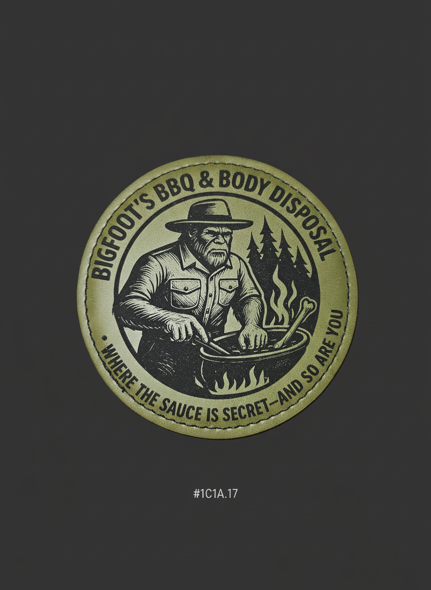 Bigfoot's BBQ Coaster — Olive