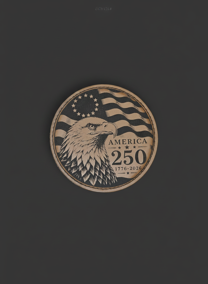 America 250 Eagle Coaster — Olive
