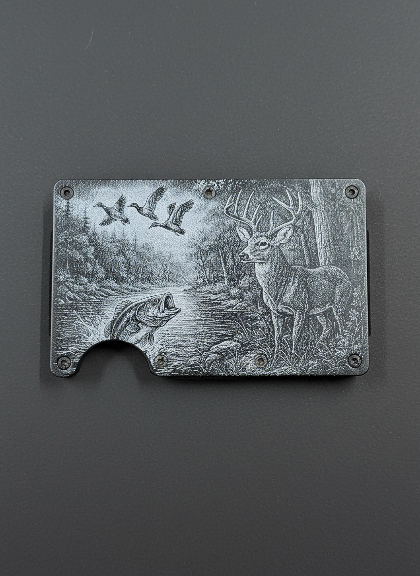 Deer Duck Bass Scene Wallet