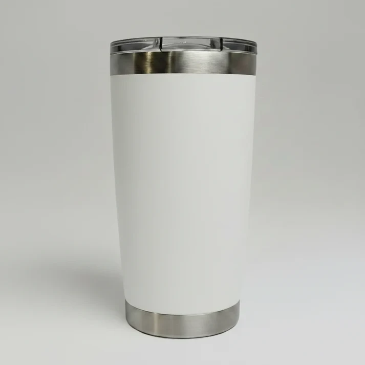 White 20oz stainless tumbler